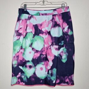 Kate Spade New York Womens 8 Purple Green Pink‎ Barry Watercolor Pencil Skirt